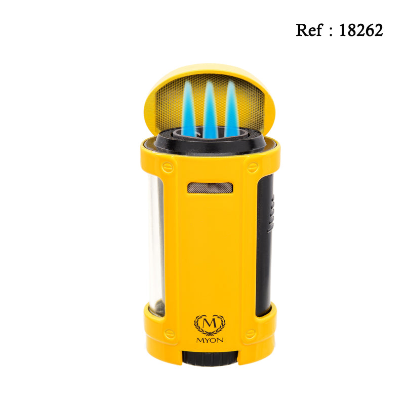 Briquet Cigares quadruple jet Edition Racing Myon Jaune - Jagsmoke